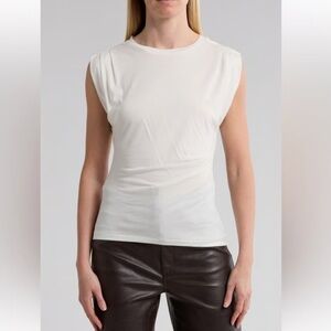 rag & bone The Jersey Pleat Tank White Muscle Tee size M Medium NWOT